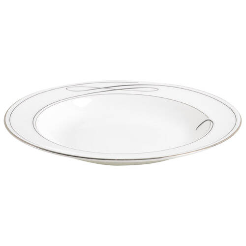 Ballet Ribbon (Platinum) Large Rim Soup Bowl