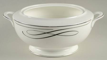 Ballet Ribbon (Platinum) Round Vegetable No Lid
