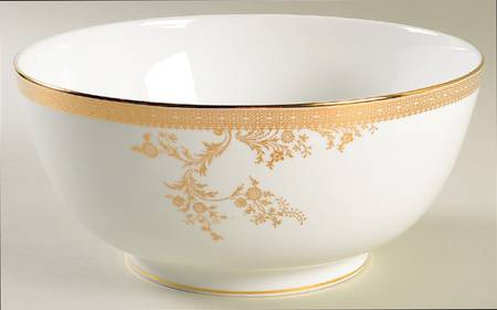Vera Lace Gold 10" Large Salad Serving Bowl