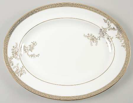 Vera Lace Gold 13" Oval Serving Platter
