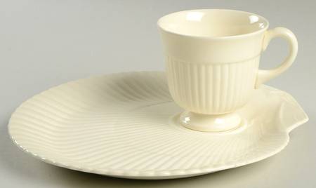 Moonstone (Cream) Snack Plate & Cup Set