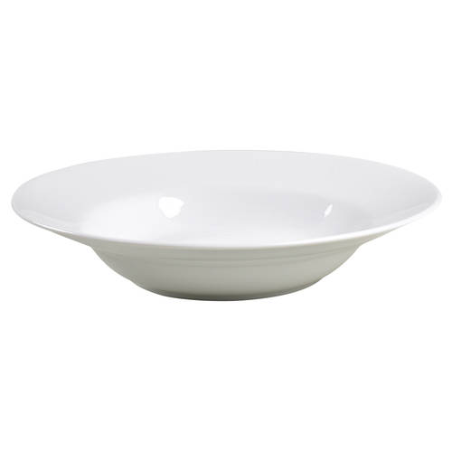 Super White Micaceous Herbaceous Large Rim Soup Bowl