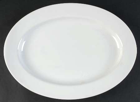 Super White Micaceous Herbaceous 16" Oval Serving Platter