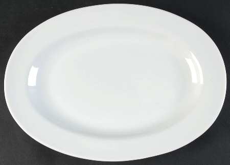 Super White Micaceous Herbaceous 12" Oval Serving Platter