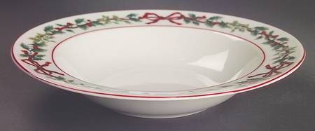 Holiday Garland Large Rim Soup Bowl