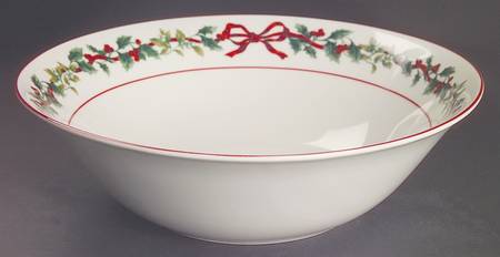 Holiday Garland 10" Round Vegetable Bowl