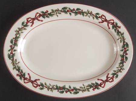 Holiday Garland 14" Oval Serving Platter