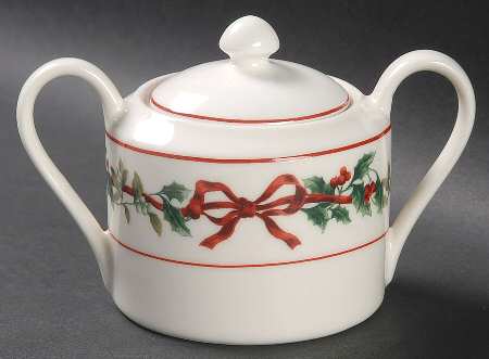 Holiday Garland Sugar Bowl & Lid