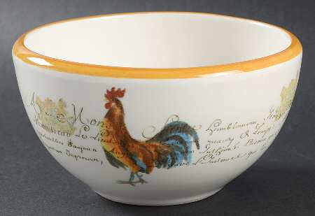 Rooster Script Soup/Cereal Bowl