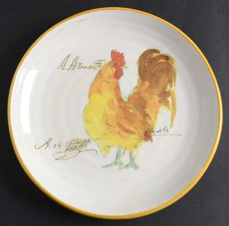 Rooster Script Salad Plate