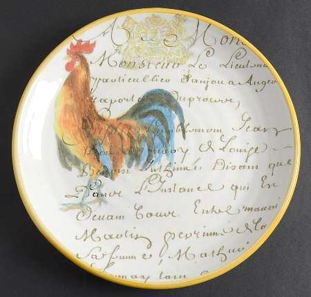 Rooster Script Salad Plate