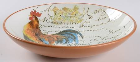 Rooster Script 10" Individual Pasta Bowl