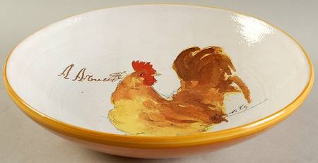 Rooster Script 10" Individual Pasta Bowl