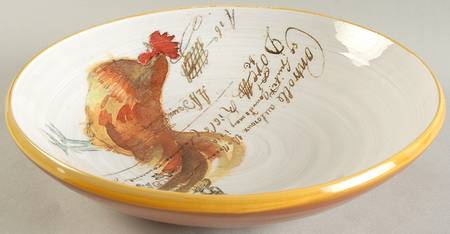 Rooster Script 10" Individual Pasta Bowl