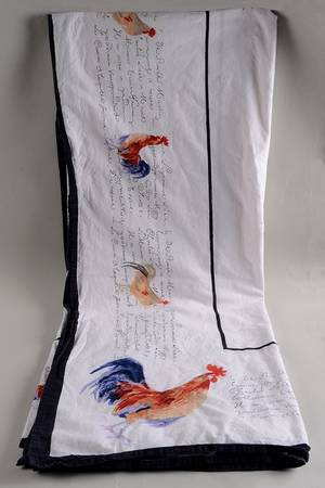 Rooster Script 70" X 90" Rectangular Tablecloth