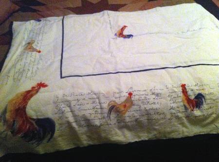 Rooster Script 60" x 80" Rectangular Tablecloth