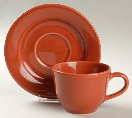 Belvedere Terra Cotta Flat Cup & Saucer Set