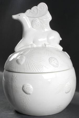 Winter White Cookie Jar & Lid
