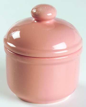 Solid Colours Peach Sugar Bowl & Lid