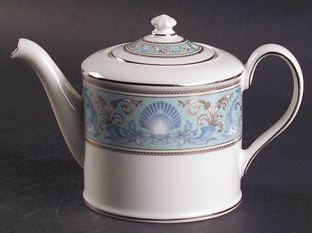 Dolphins Blue Asian Teapot & Lid
