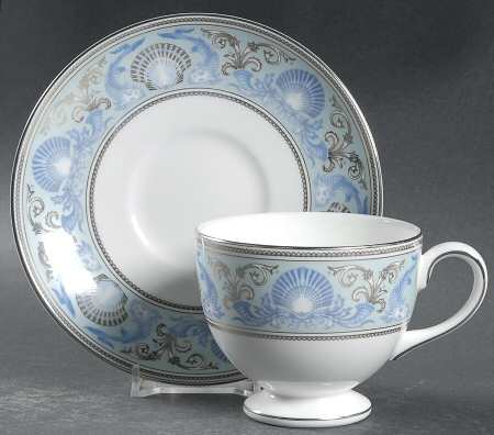 Dolphins Blue Footed Cup & Saucer Set