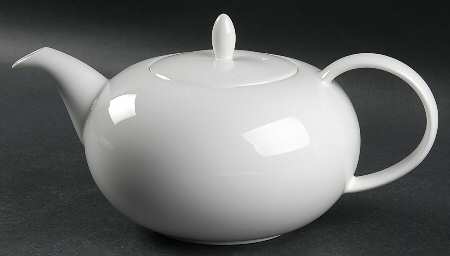 Plato White Teapot & Lid