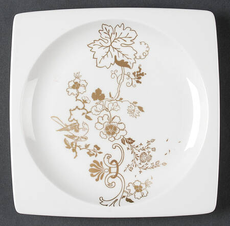 Plato Gold Square Accent Salad Plate