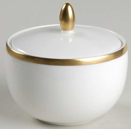 Plato Gold Sugar Bowl & Lid