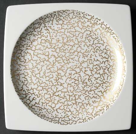 Plato Gold Square Accent Salad Plate