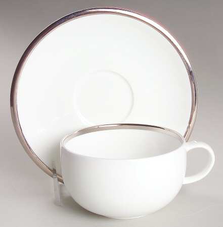 Plato Platinum Flat Cup & Saucer Set