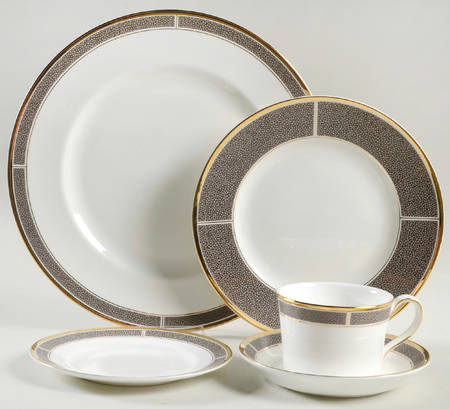 Shagreen Cocoa 5 Piece Place Setting