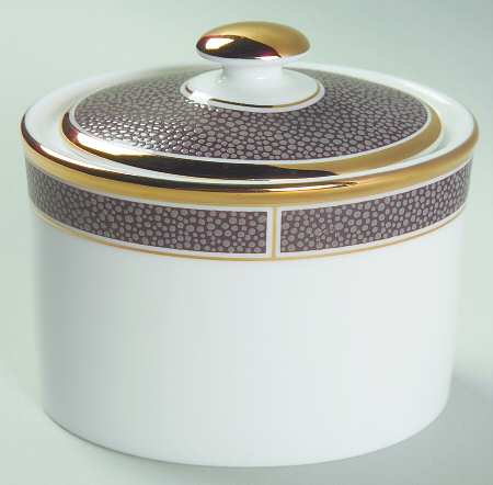 Shagreen Cocoa Sugar Bowl & Lid