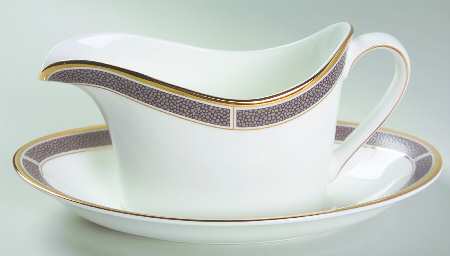 Shagreen Cocoa Gravy Boat & Underplate