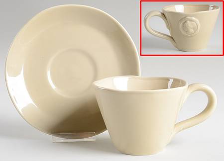 Portobello Road Khaki Flat Cup & Saucer Set