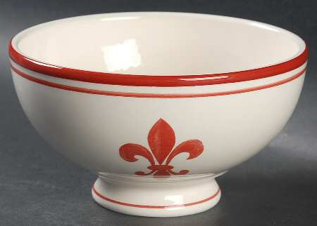 Fleur de Lys Collection Red Soup/Cereal Bowl