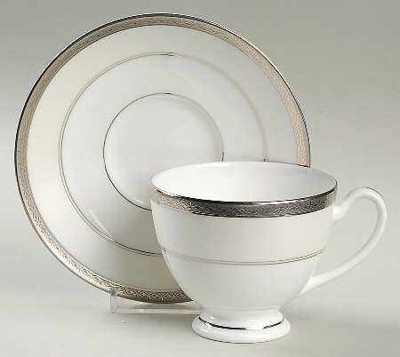 Araglin Platinum Footed Cup & Saucer Set