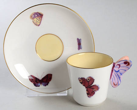Harlequin Collection Flat Cup & Saucer Set
