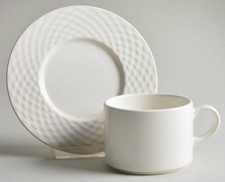 Basket Weave Flat Cup & Saucer Set