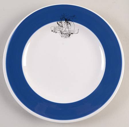 Stamped Label Blue Luncheon Plate