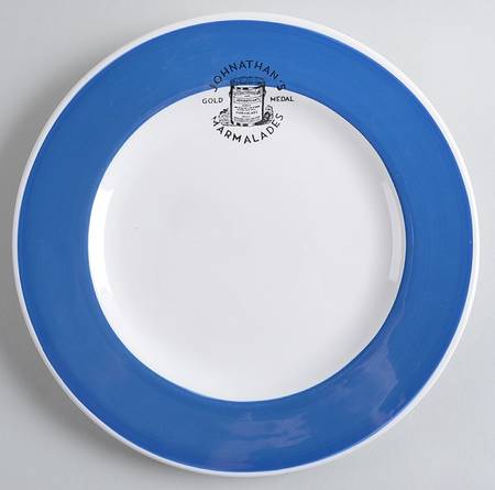 Stamped Label Blue Luncheon Plate