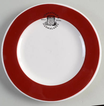 Stamped Label Red Luncheon Plate