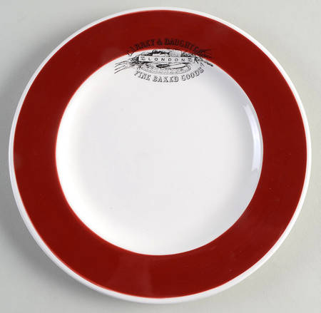 Stamped Label Red Luncheon Plate
