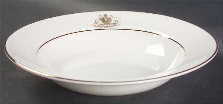 Signet Gold with Crest Rim Soup Bowl