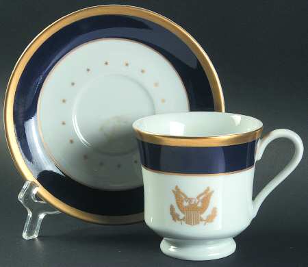 William Jefferson Clinton Footed Cup & Saucer Set