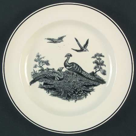 Liverpool Birds Black (Black Trim) Salad Plate