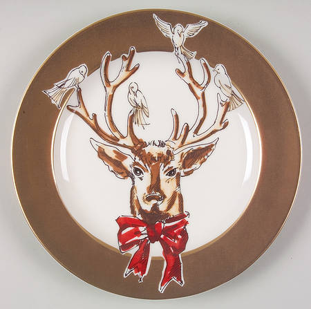 Golden Days of Christmas Salad/Dessert Plate