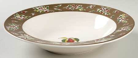 Golden Days of Christmas Large Rim Soup Bowl