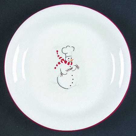 Snowman Chef Dessert/Pie Plate