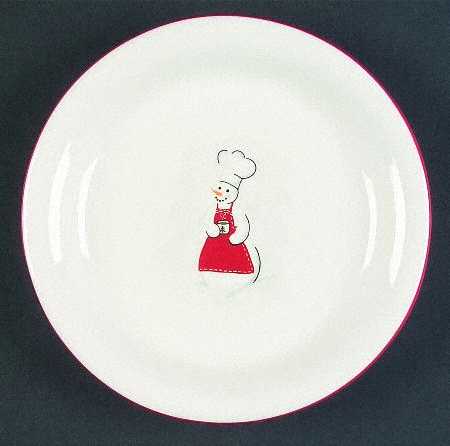 Snowman Chef Dessert/Pie Plate