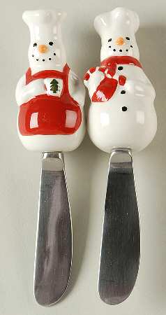 Snowman Chef (Set of 2 Motif) Figural Spreaders